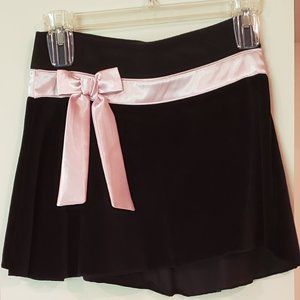 Girls Black Velour Mini Skirt